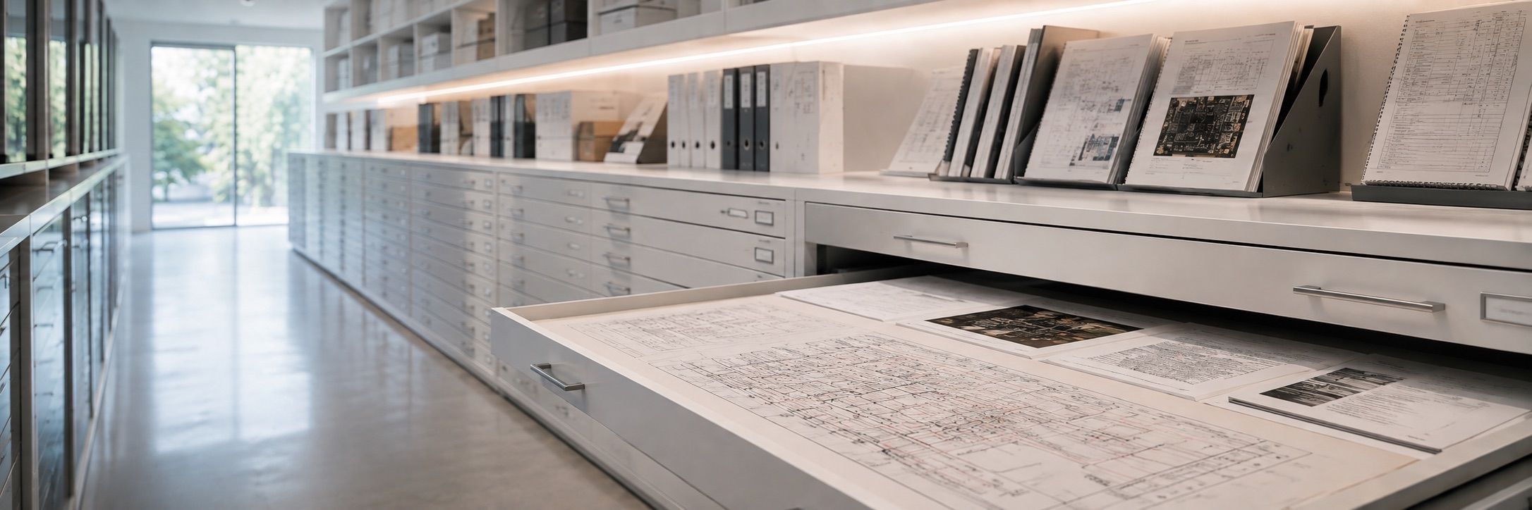 Engineering drawing archive room